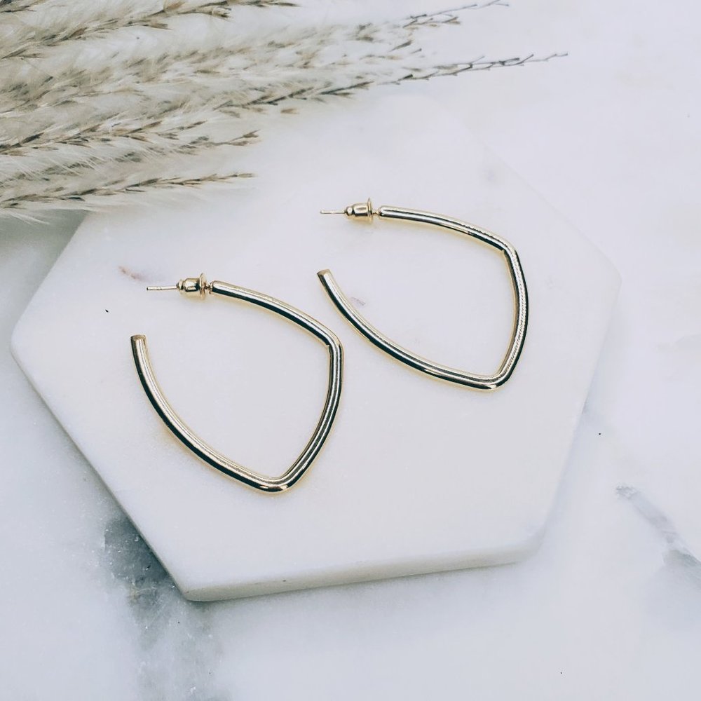 5 for $25 Geometric Half Hoop Statement Earrings - Picture 5 of 9